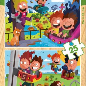 Educa gyermek fa puzzle Cirkusz és vidámpark 2x25 darabos 17620 kép