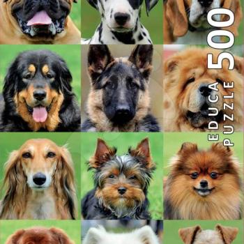 Educa puzzle Dogs Collage 500 darabos és fix ragasztó 17963 kép