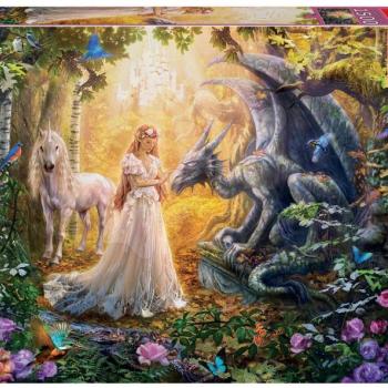 Educa puzzle Dragon, Princess and Unicorn 1500 darabos és fix ragasztó 17696 kép