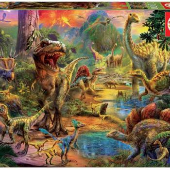 Educa puzzle Land of Dinosaurs 1000 darabos és fix ragasztó 17655 kép