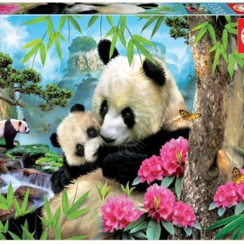 Educa puzzle Morning panda 1000 darabos és fix ragasztó 17995 kép