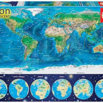 Educa puzzle Neon World map 1000 db 16760 kép