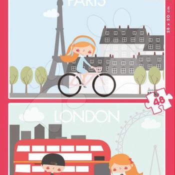 Educa puzzle Paris & London Apanona Children's Villages 2x48 darabos 17726 kép