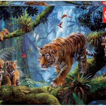 Educa puzzle Tigers in the tree 1000 darabos és fix ragasztó 17662 kép