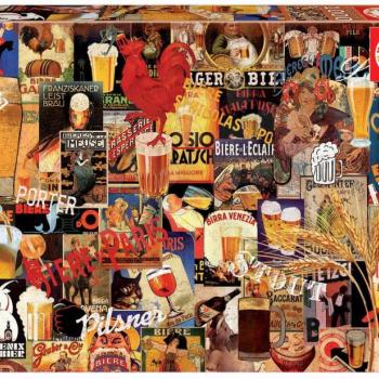 Educa puzzle Vintage Beer Collage 1000 darabos és fix ragasztó 17970 kép
