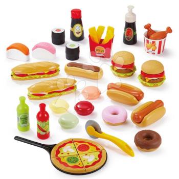 Élelmiszerek konyhácskába Fast Food 100% Chef Écoiffier pizza hamburgerek sültkrumpli és hot-dog 38 kiegészítő 18 hó-tól kép