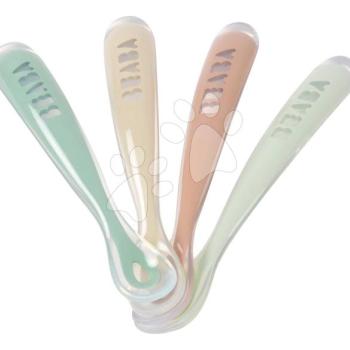 Első gyakorlókanalak First Age Silicone Spoons Natural Set Beaba szilikonból önálló étkezéshez 4 db 4 hó-tól kép