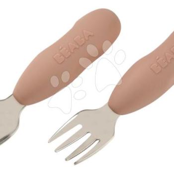 Első gyermek evőeszköz készlet Stainless Steel Pre-Cutlery Praline Beaba villa és kanál barna 10 hó-tól kép