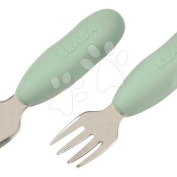 Első gyermek evőeszköz készlet Stainless Steel Pre-Cutlery Sage Green Beaba villa és kanál zöld 10 hó-tól kép