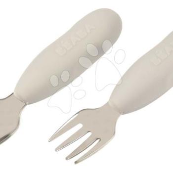 Első gyermek evőeszköz készlet Stainless Steel Pre-Cutlery Velvet Grey Beaba villa és kanál szürke 10 hó-tól kép