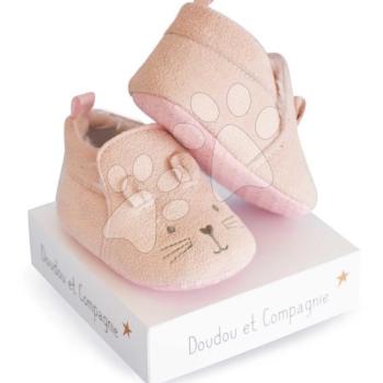 Első papucs újszülött részére Baby Socks Pink Doudou et Compagnie ajándékcsomagolásban rózsaszín 0-6 hó kép