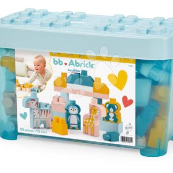 Építőjáték állatkákkal BB Abrick Écoiffier 55 kocka kék dobozban 12 hó-tól kép