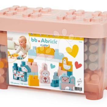 Építőjáték állatkákkal BB Abrick Écoiffier 55 kocka rózsaszín dobozban 12 hó-tól kép