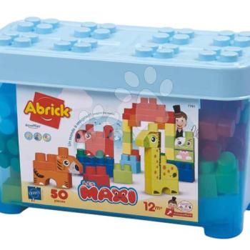 Épitőjáték dobozban állatkákkal Zoo Animals Barrel Maxi Abrick Écoiffier 50 kockával 12 hó-tól kép