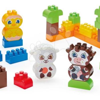 Építőjáték dobozban állatok a farmon Abrick Écoiffier 150 tarka kocka 18 hó-tól kép