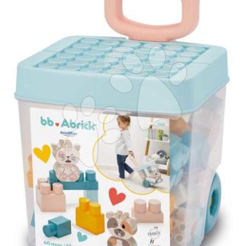 Építőjáték kerekes dobozban BB Abrick Écoiffier 40 nagy kocka 12 hó-tól kép