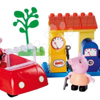 Építőjáték Peppa Pig Family Car PlayBig Bloxx BIG 2 figurával autóban a benzinkúton 28 darabos 1,5-5 évesnek kép