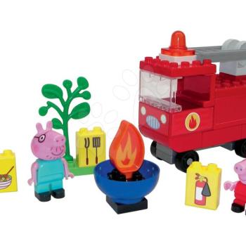 Építőjáték Peppa Pig Fire Engine PlayBIG Bloxx BIG Tűzoltókocsi  2 figurával 40 darabos 1,5-5 évesnek kép