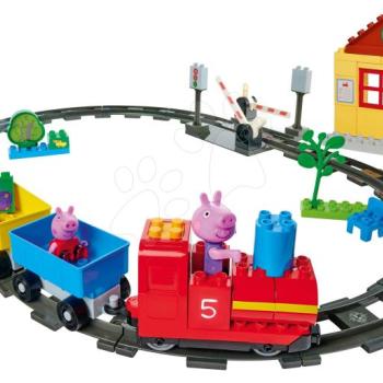 Épitőjáték Peppa Pig Train Fun PlayBIG Bloxx vasútvonal mozdonnyal és házikóval 2 figurával 1,5-5 évesnek kép