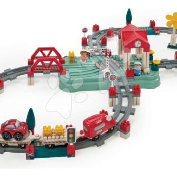 Építőjáték vonat síneken dobozban Abrick Écoiffier 2 figura és 2 jármű 140 részes 18 hó-tól kép