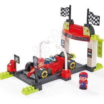 Építőkészlet Forma‑1‑es autóval a megállóban Pit Stop Formula 1 Abrick Écoiffier figurával 18 hó-tól kép