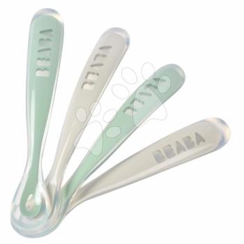 Ergonomikus kanalak1st Age Silicone Spoons Beaba Grey & Sage szilikonból egyedüli étkezéshez 4 drb 4 hó-tól BE913553 kép