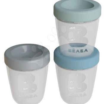 Ételtároló doboz Beaba Silicone portions Jungle 3x200 ml szilikon poharak kék zöld szürke 0-hó tól kép