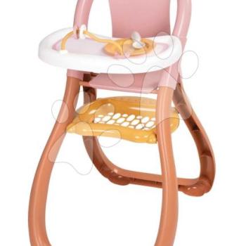 Etetőszék színes karikákkal Highchair Soft Baby Nurse Smoby kanállal és tányérral 42 cm játék babának 18 hó-tól kép