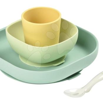 Étkészlet Beaba Silicone Meal Set szilikonból 4 részes sárga kisbabáknak 0 hó-tól kép