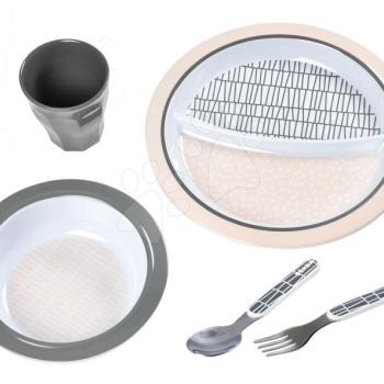 Étkészlet gyerekeknek Beaba Pink Grid Gift Meal set ajándékcsomagolásban rózsaszín 4 hó-tól BE913460 kép