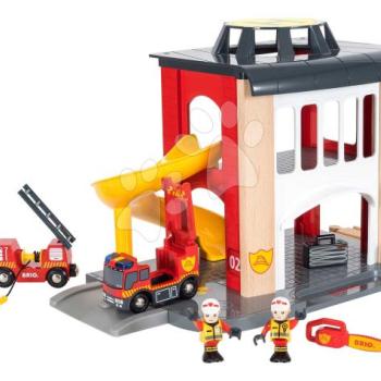 Fa 2 szintes tűzoltóság Fire Station BRIO csúszdával és tűzoltóautó hang- és fényeffekttel 3 évtől  BRIO8331 kép