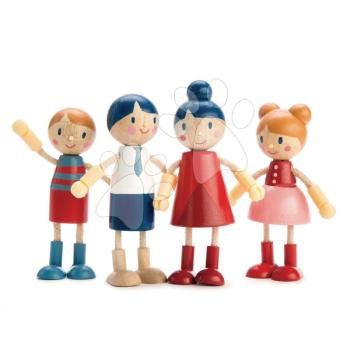 Fa 4 tagú család Doll Family Tender Leaf Toys mozgatható kezekkel és lábakkal kép