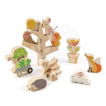 Fa állatkák a facsemetén Stacking Garden Friends Tender Leaf Toys vászontáskában 18 hó-tól kép