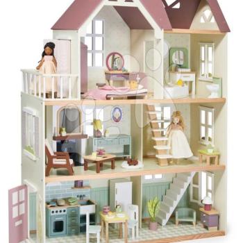 Fa babaház Mulberry Mansion Tender Leaf Toys 3 szintes 6 bútorozott szobával kép