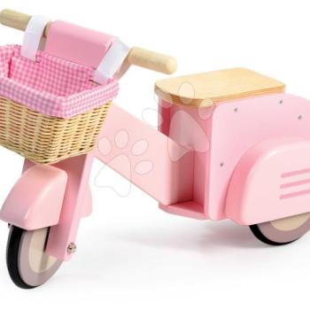 Fa bébitaxi fonott kosárral Scooter with Basket Tender Leaf Toys rózsaszín gumi kerekekkel 24 hó-tól kép