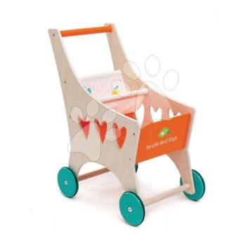 Fa bevásárlókocsi Shopping Cart Tender Leaf Toys textil rekesszel kép
