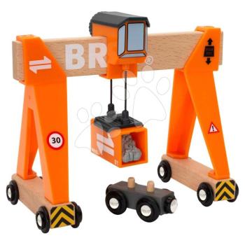 Fa daru konténerrel Gantry Crane BRIO kerekeken kézi vezérléssel és vagonnal 3 évtől BRIO7327 kép