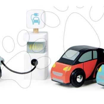 Fa elektromobilok Smart Car Set Tender Leaf Toys töltőállomással és 3 kiasautó 18 hó-tól kép