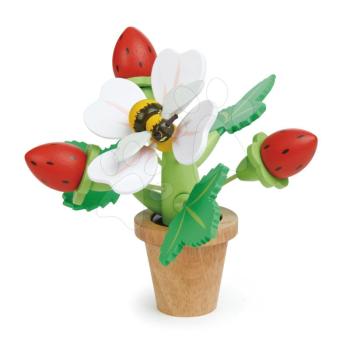 Fa eper bokor virágcserépben Strawberry Flower Pot Tender Leaf Toys építőjáték mágneses méhecskével kép