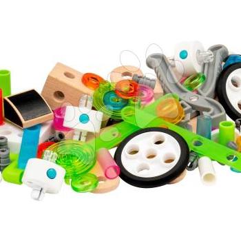 Fa építőjáték fénnyel Builder Light Set BRIO elektronikus 123 részes szerszámokkal kép