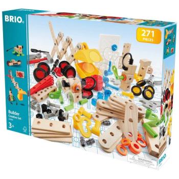 Fa építőjáték Kreatív szett Builder Creative Set BRIO 271 részes szerszámokkal kép