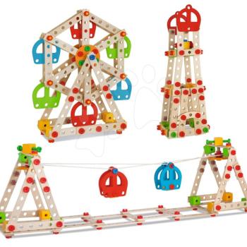 Fa építőjáték óriáskerék Constructor Big Wheel Eichhorn 3 modell (óriáskerék, világítótorony, felvonó) 240 darabos 6 évtől kép