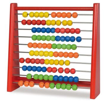 Fa golyós számológép Abacus Eichhorn 100 színes golyó kép