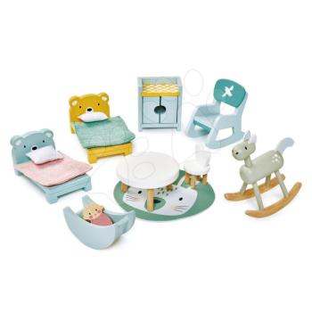 Fa gyerekszoba Dovetail Kidsroom Set Tender Leaf Toys 10 darabos készlet komplett felszereléssel és kiegészítőkkel kép