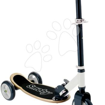Fa háromkerekű roller Wooden 3W Foldable Scooter Black Smoby összecsukható és magasságilag állítható kép
