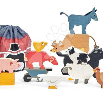 Fa háziállatok Stacking Farmyard Tender Leaf Toys 10 fajta rakásolható kép