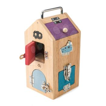 Fa házikó szörnyecskékkel Monster Lock Box Tender Leaf Toys 8 ajtó 8 különböző zárral és 2 szörnyecskével kép