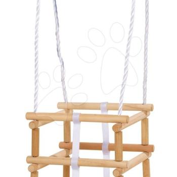 Fa hinta Wooden Baby Swing Outdoor Eichhorn natúr 140-210 cm hosszú 30*30 cm ülőke 20 kg teherhirás 12 hó-tól kép