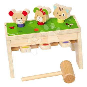 Fa kalapácsoló játék Állatkák Knocking Game Pop Up Eichhorn kalapáccsal a finommotorika fejlesztésére 12 hó-tól kép