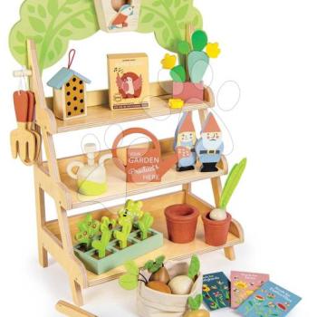 Fa kertészet Garden Centre Tender Leaf Toys madáretetővel szerszámokkal és virágcserepekkel kép